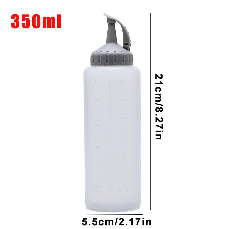175/350ML Squeeze Condiment Bottles Oil Can Sealing Cap Seasoning Jar Salad Sauce Bottles Ketchup Bottle Kitchen Supplies: Grey 350ml