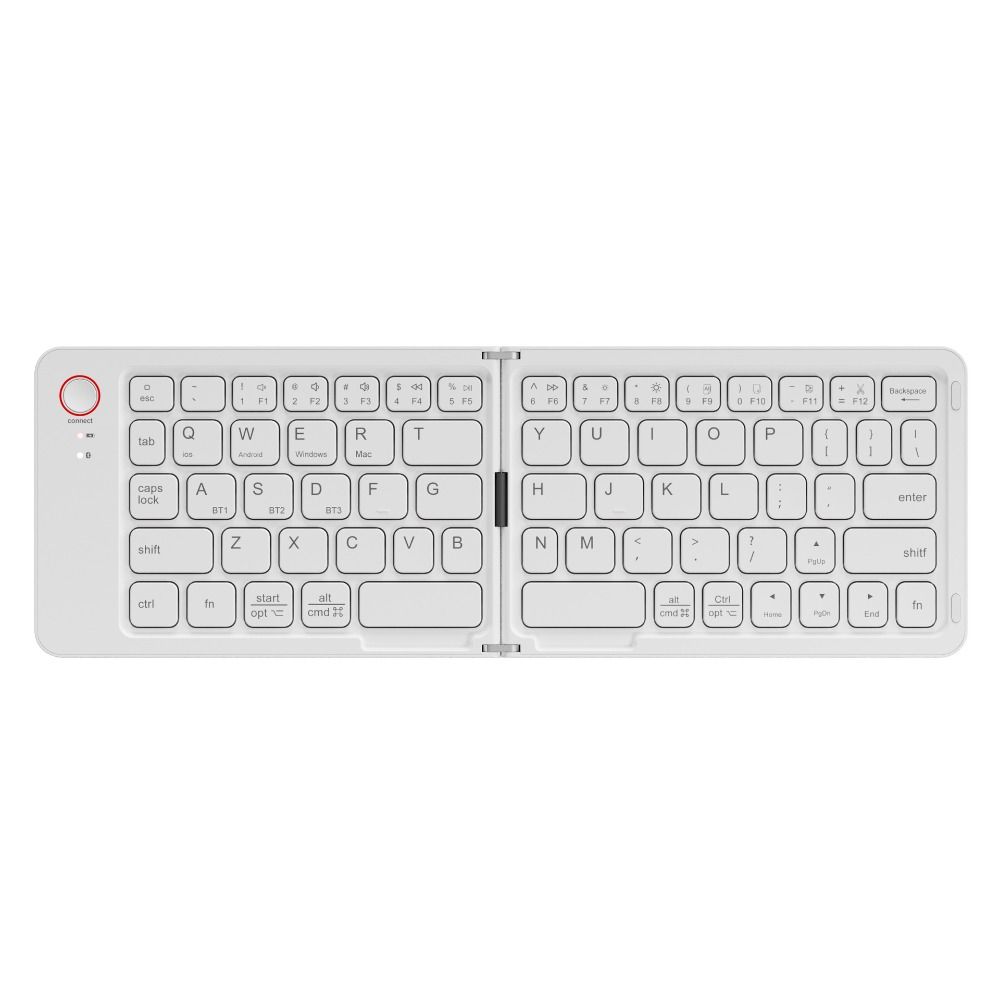 Leichte, faltbare bluetooth-tastatur, wiederaufladbar, komfortabel, kabellos, Notizbuch-tastatur, tragbar, ultradünn: khaki