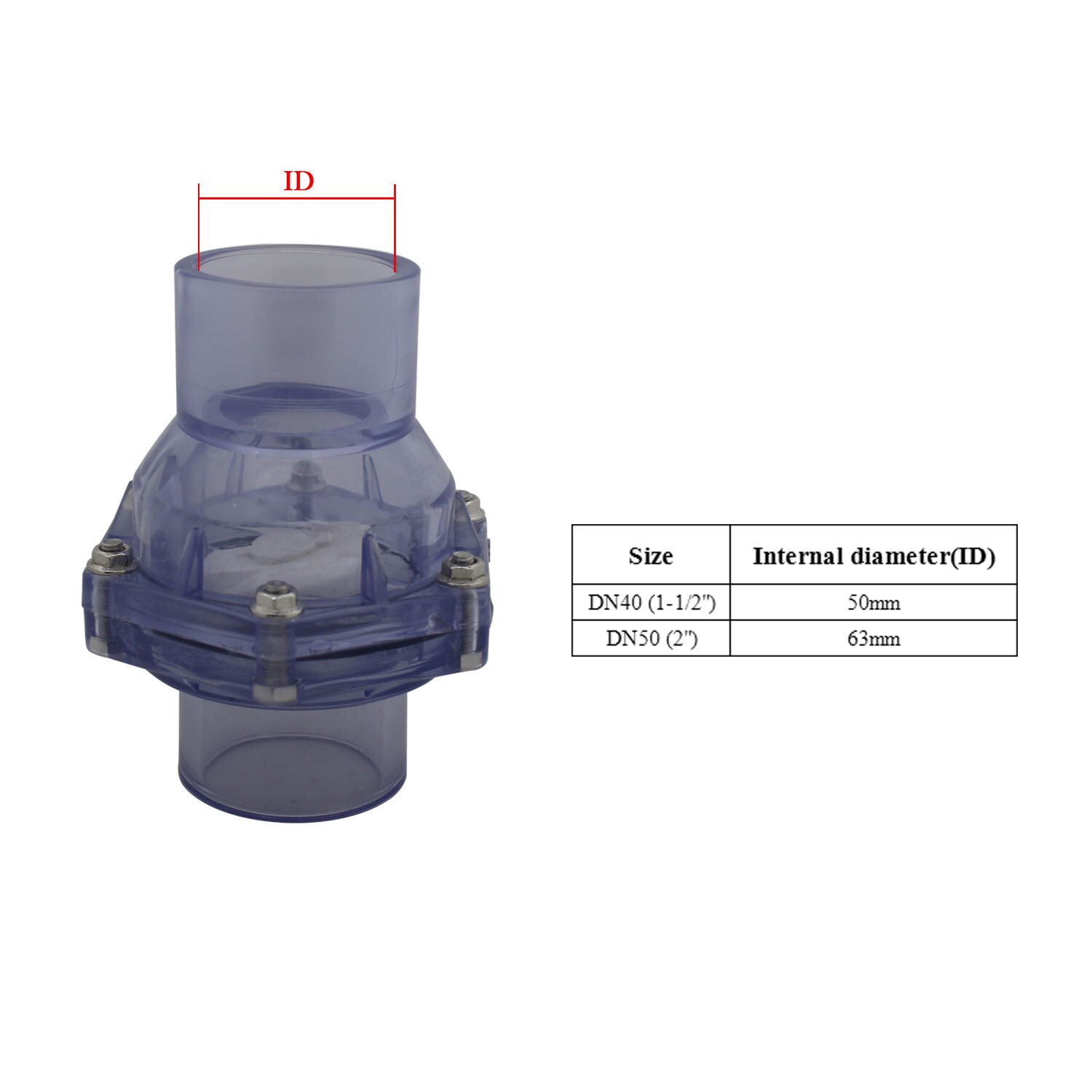 Afvoer Terugslagklep Pvc Anti Terugslagklep Geen Terugkeer Terugslagklep Water Voor Rioolbuis Interne Diameter 50 63mm