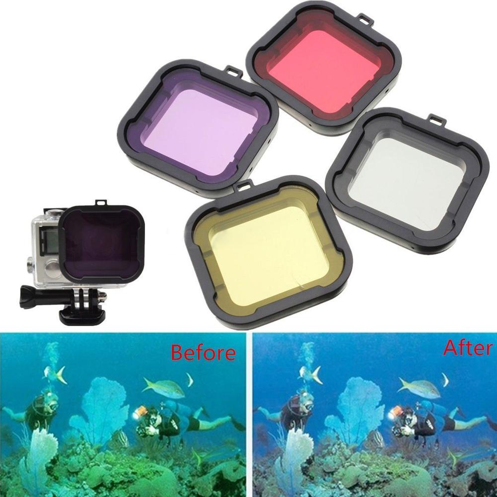 4PCS Underwater Diving Filter Lens Cover UV Filter for GoPro Hero 4 3+