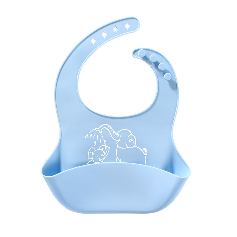 Cute baby bibs Kid Infant slabber Baby baby bibs Soft Silicone Bib Waterproof Saliva baby stuff: Sky Blue