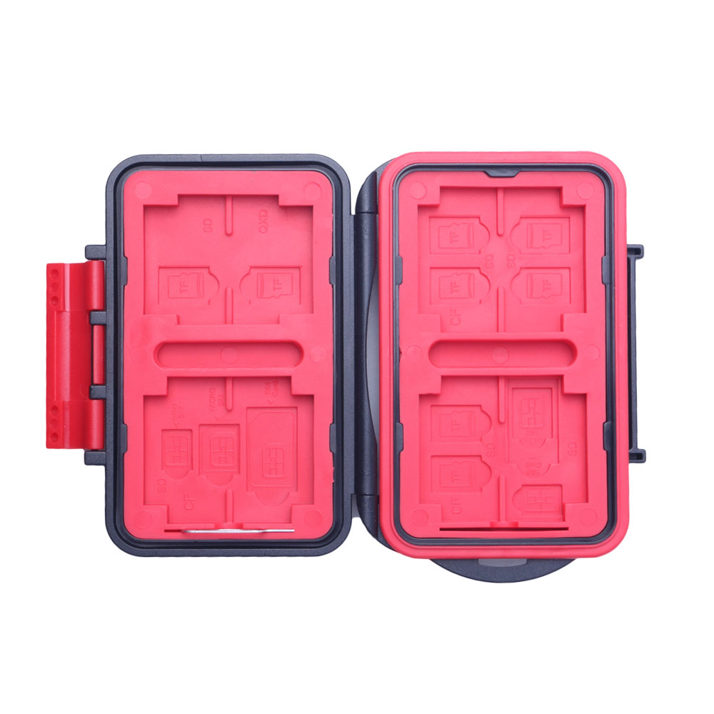 Memory Card Case Holder for 4 CF 8 SD Card SDXC MSPD XD 12 TF T-Flash Storage Box Waterproof Anti-shock Protector Case