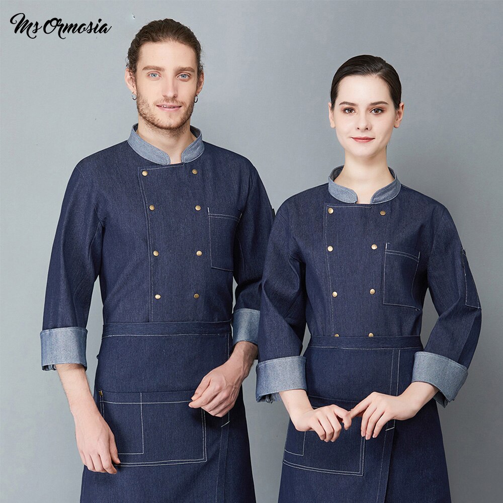 Uniforme de Chef de , ropa de cocinero, panadería, restaurante, ropa de trabajo de cocina, manga larga, camarera, Catering, chaquetas de Chef, tops