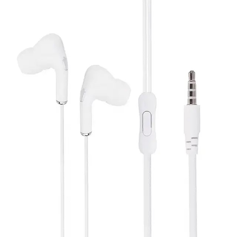 3.5mm Wired Headset High Definition In-Ear Sport Headset With Mic Portable Noise Canceling Wired Headphones For Mobile Phones: WHITE