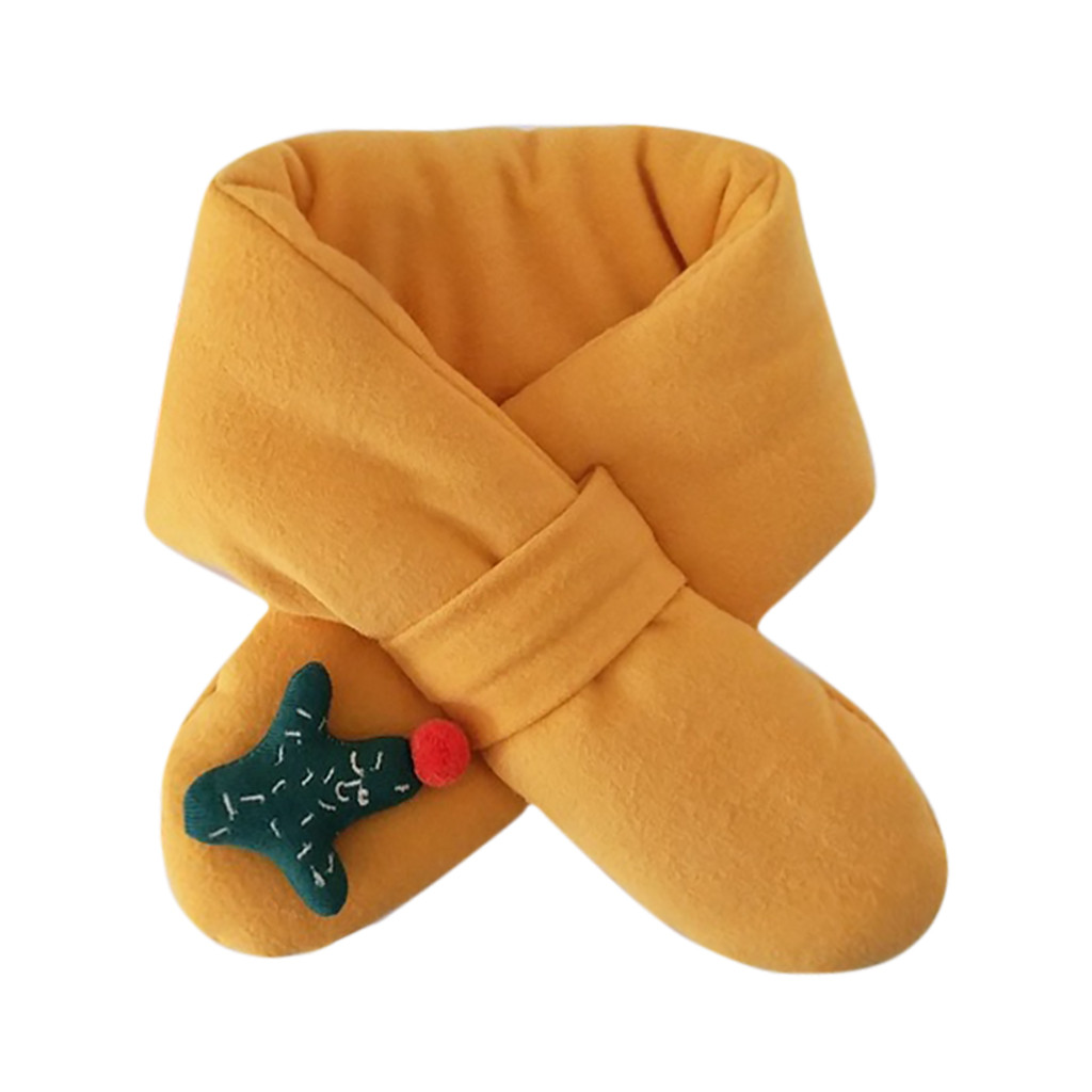 Invierno Cruz unisex bufanda cuello de algodón exterior bufanda cálida para niños hermosa y encantadora ocio piel suave: Amarillo