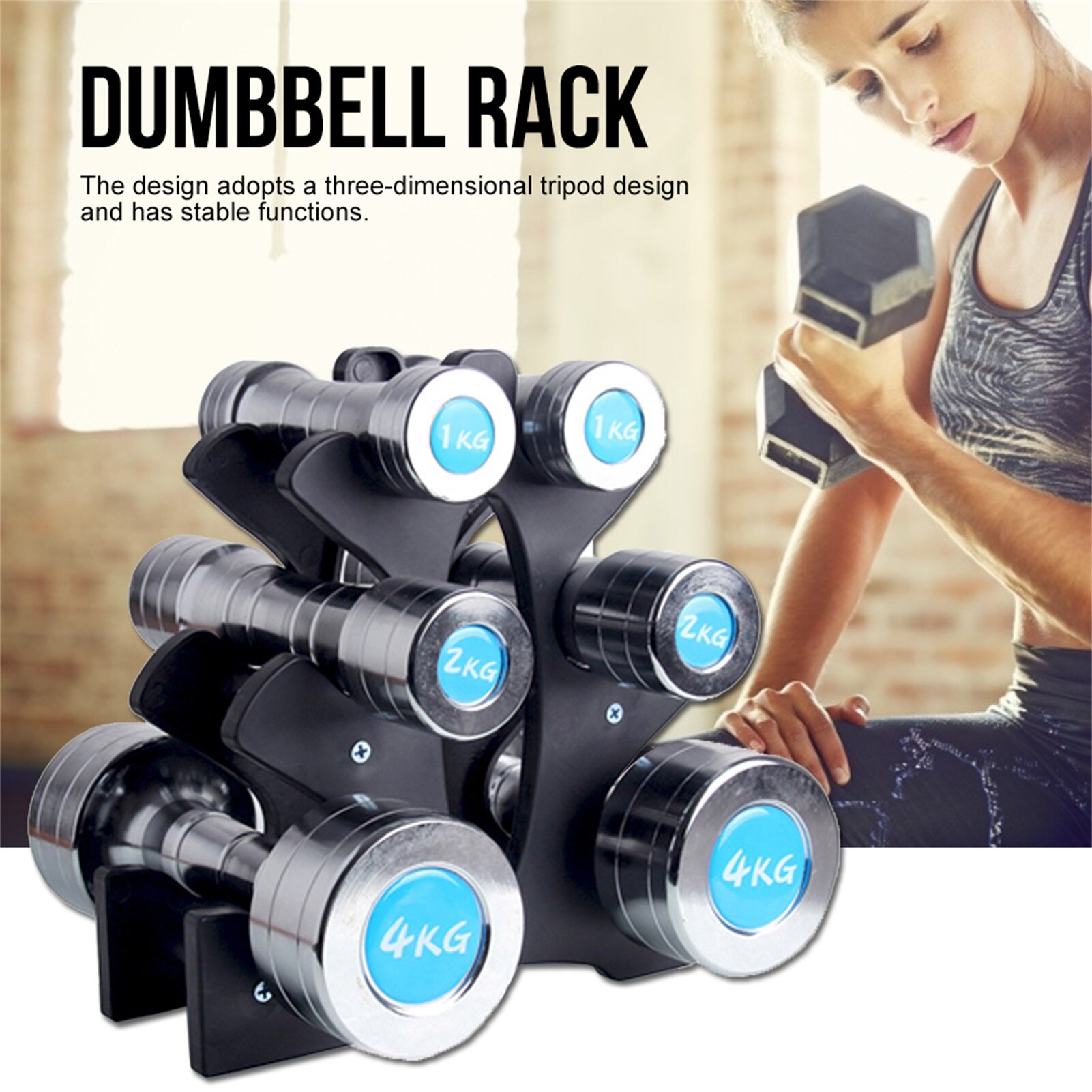 3-Tier PVC Dumbbell Storage Rack Stand For Multilevel Hand Weight Tower Stand For Gym Organization