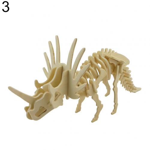 Bricolage dinosaure Puzzle 3D tridimensionnel en bois enfants jouets éducatifs élèves à la main matériaux pour les enfants: 3