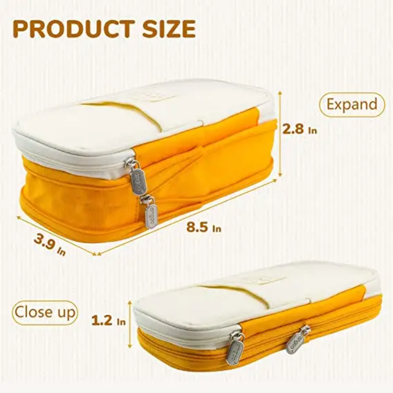 Kids Students Double Sided Pen Bag Pencil Case Special Dual Canvas Pocket Storage Bag Pouch Stationery School Trave Case Bay