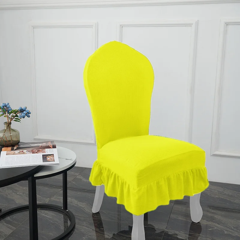Rok Stoelhoes in Europese stijl Verdikte eettafel en stoelhoes Elastische rok Hotel Restaurant stoel beschermhoes: Clear
