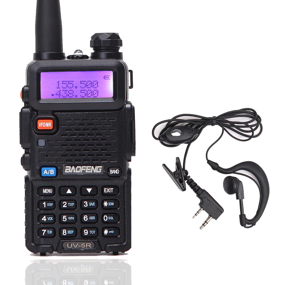 2 STUKS Baofeng BF-UV5R Amateur Radio Draagbare Walkie Talkie Pofung UV-5R 5W VHF/UHF Radio Dual Band Twee way Radio UV 5r CB Radio: 1pcs Black Radio