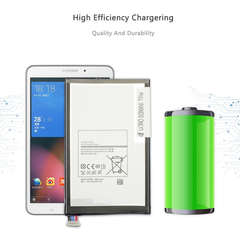 Tablet Li-Polymer Battery For Samsung Galaxy Tab 4 8.0 T330 T331 T331C T335 SM-T330 SM-T331 SM-T335 Battery 4450mAh EB-BT330FBE