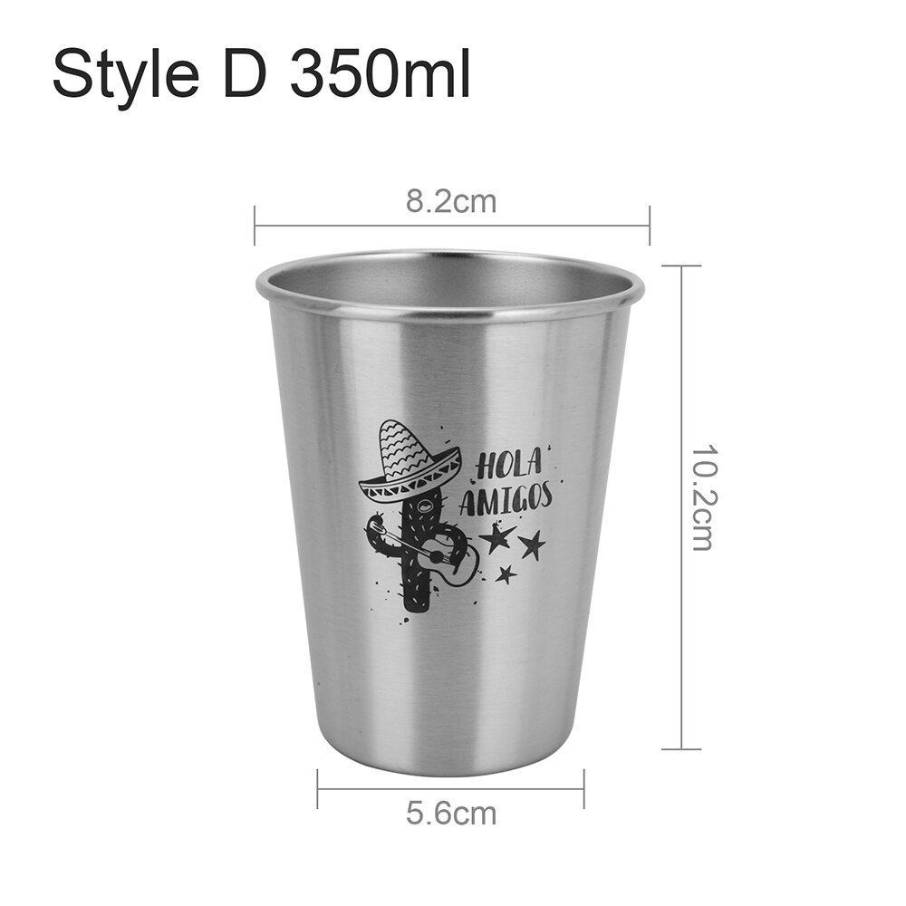 350/500ML Beer Cup Nordic Ins Metal Cactus Series Lovers Cup Durable Wine Cups Household Office Use Gargle Cups: Style D 350ML