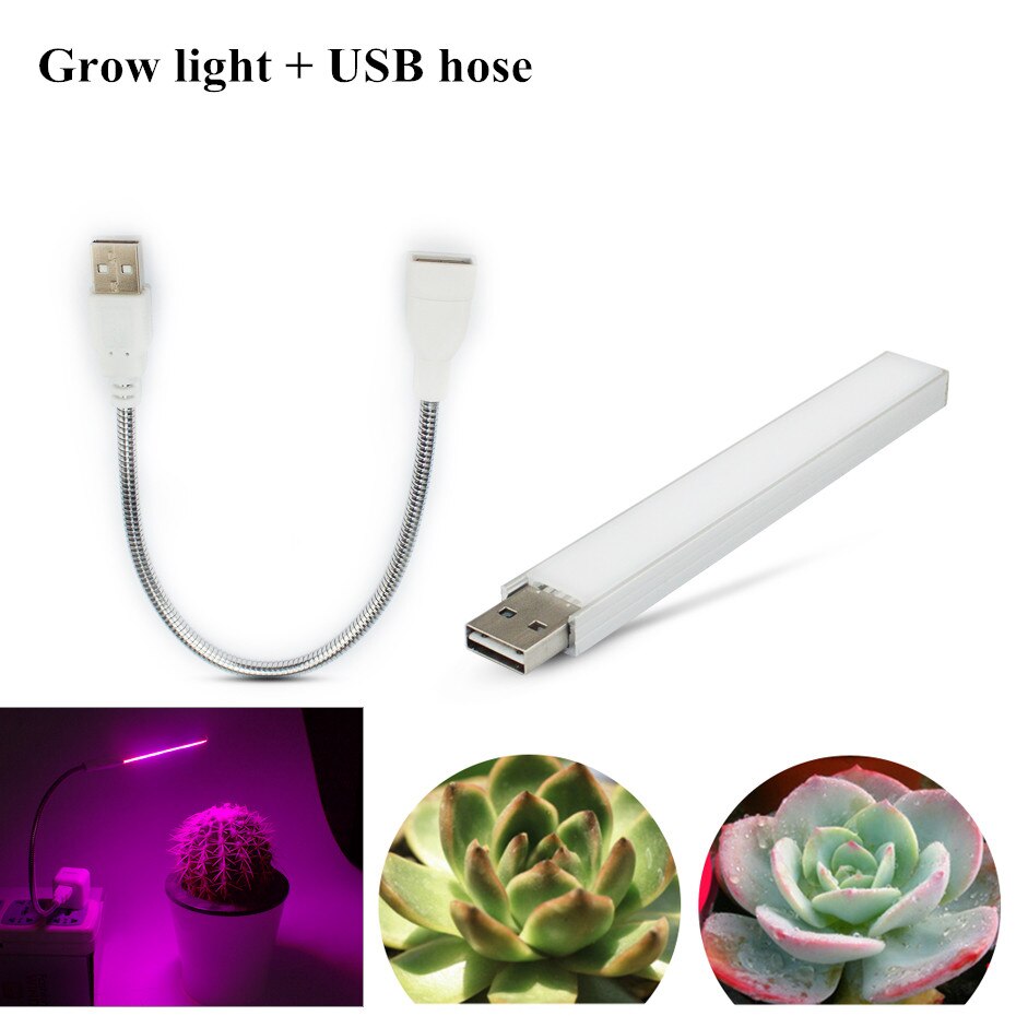 USB Led Grow Light Full Spectrum Fitolampy usb DC 5V 3W Led Plant Grow Light Flexible Led Growing Lamp for Indoor Plant Flower: Grow Light with Hose