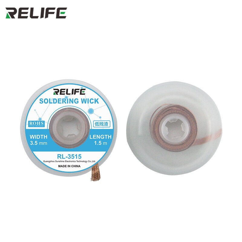 RELIFE-mecha para soldadura, cable eliminador de soldadura trenzada para PCB, herramienta de reparación de soldadura, 1 Uds., 1,5mm, 2mm, 2,5mm, 3mm, 5 uds.