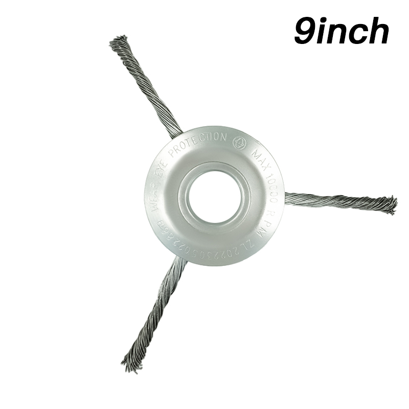 Lusqi Staaldraad Gras Trimmer Kop 6/8/9Inch Versterkte Universele Onkruidborstel Fit Rechte As Bosmaaier Verwijdering Mos Roest: green