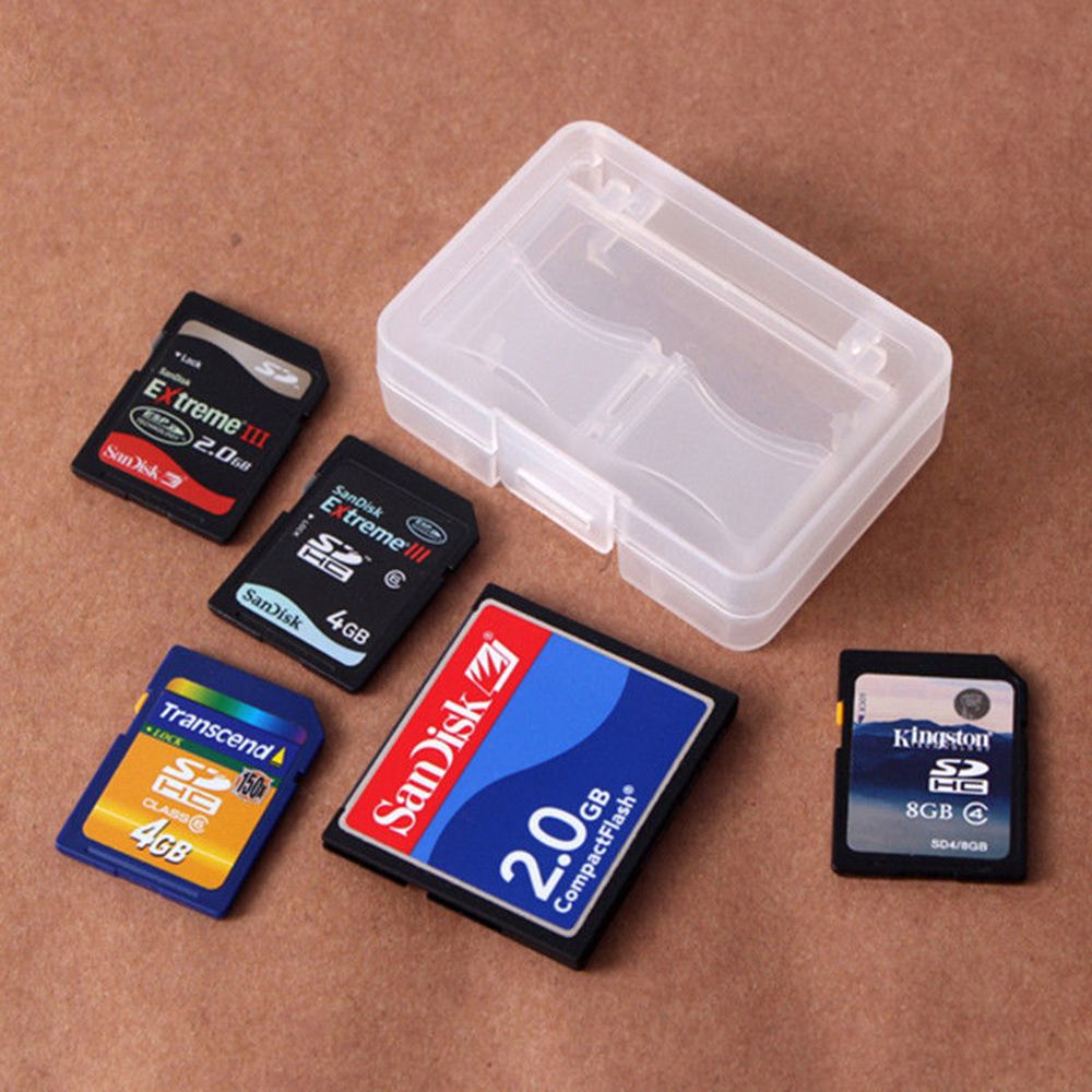 4 Sd-kaart 1 Cf Kaart Compact Flash Geheugenkaart Protecter Box Opslag Plastic Case Houder Geheugenkaart Gevallen 64*46*18 Mm