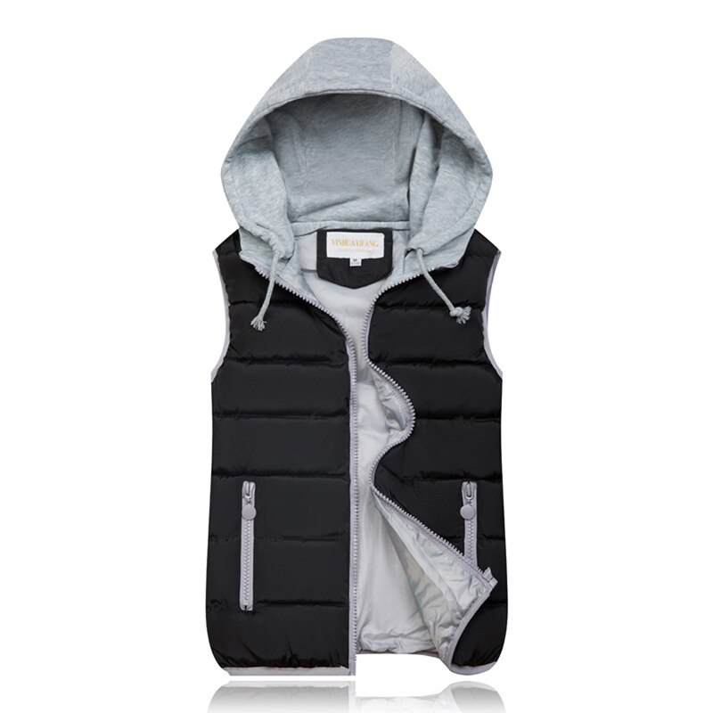 Dames winddicht warm vest dames slim vest dames mouwloos winterjack ultralicht wit vest: Zwart / Ik