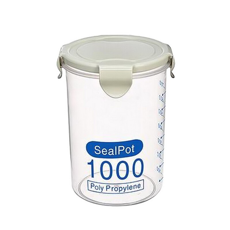 Hoomall 4L Cereal Dispenser Cereal Storage Containers Square Plastic Storage Tanks Kitchen Food Preservation Container: 1000ml green