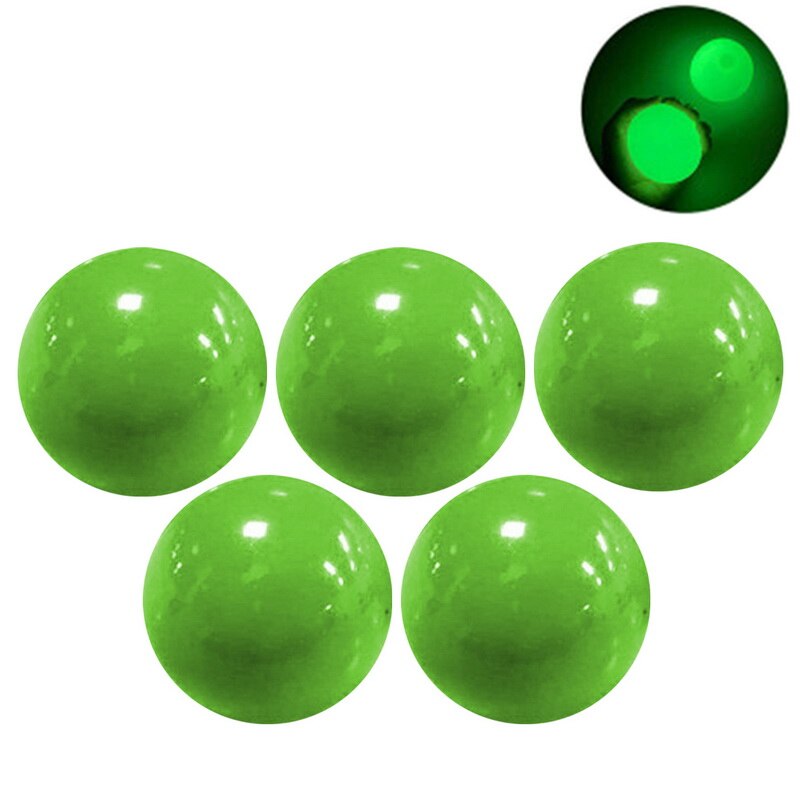 Mugoyrt Stick Wall Ball Decompression Sticky Target Catch Throw Luminescent Random Color Ball Kids: 5pcs in glow green