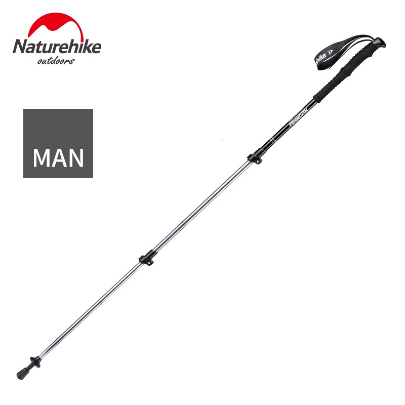 Bastones de senderismo ultraligeros para hombre y mujer, bastones de senderismo con empuñaduras EVA absorbentes de sudor, para montañismo: Black for Man