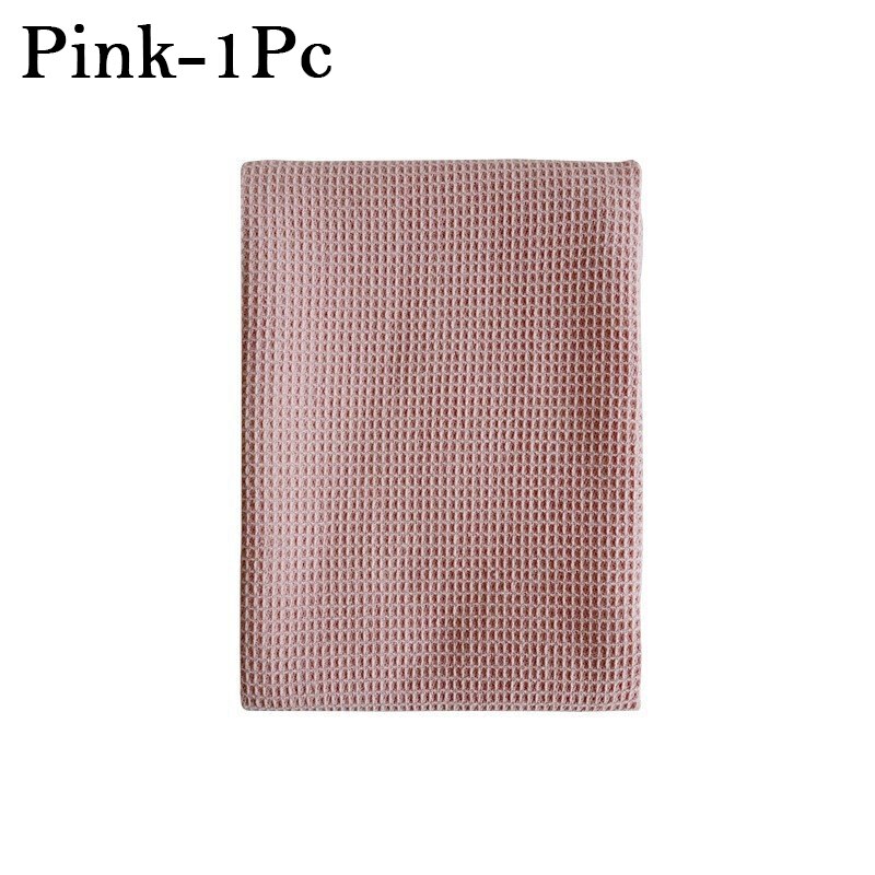 Waffle Tea Towel Spot Cotton Home Kitchen Plain Cloth Napkin 45*65 Cm Square Low Shrinkage Table Towel Cleaning Water Absorption: E
