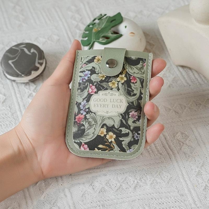 Portatarjetas extraíble Adorable portátil con múltiples ranuras para tarjetas: tarjeta de identificación, tarjeta bancaria, organizador de tarjetas de autobús para mujeres: Rojo