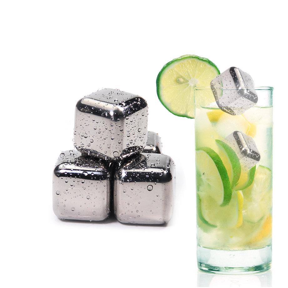 Reusable Stainless Steel Ice Cubes set, Reusable Chilling Stones for Whiskey Wine, Keep Your Drink Cold Longer, SGS Test Pass