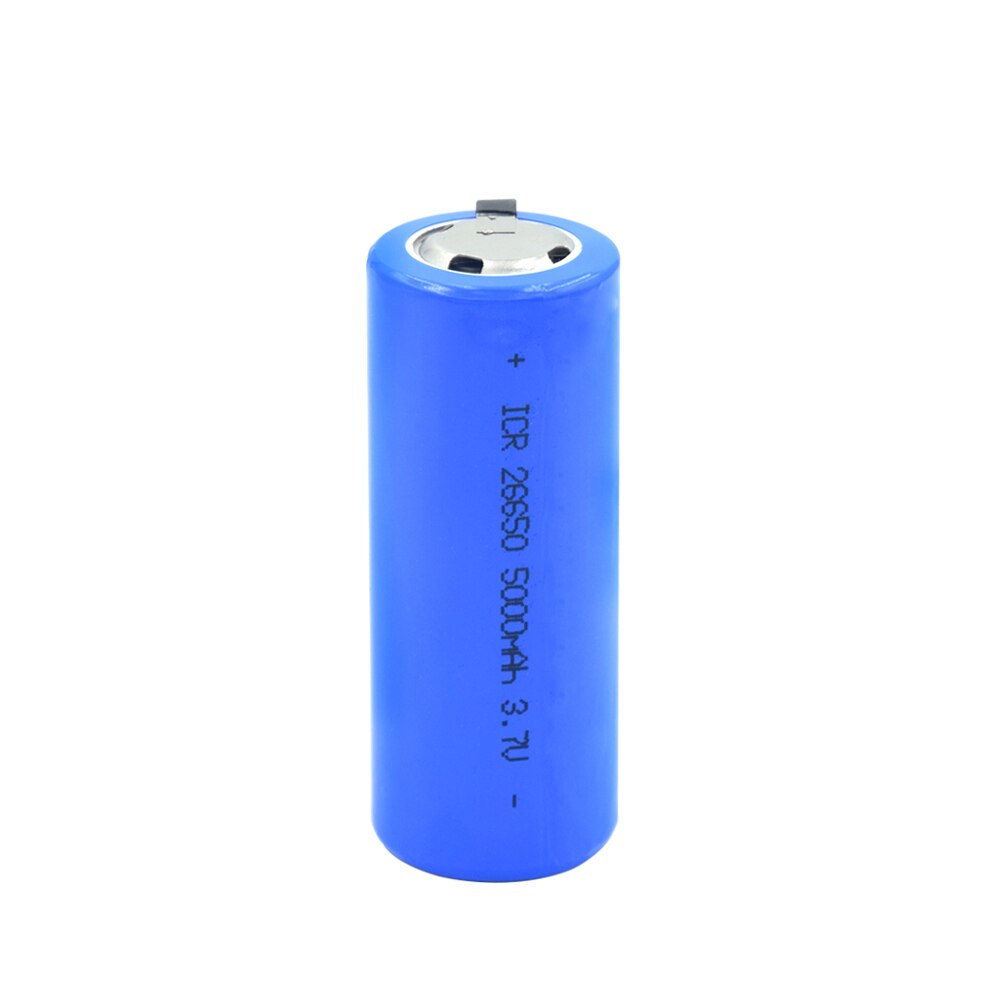 Replacement 26650 Lithium Battery 3.7V 5000mAh high-discharge high current Rechargeable With Tabs For LED Flashlight: 1 PCS