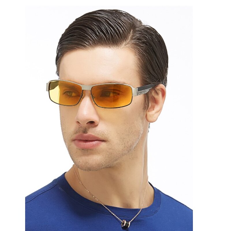 Mens Polarized Yellow Lens Night Vision Driving Fishing Glasses Goggles Reduce Glare