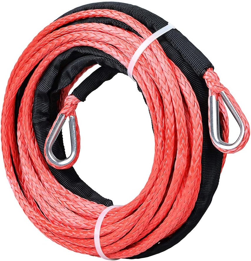 6mm*30m Synthetic Winch Rope Extension Rock Guard For 4X4 Off-Road Recovery Car ATV UTV Snow Plow: Red