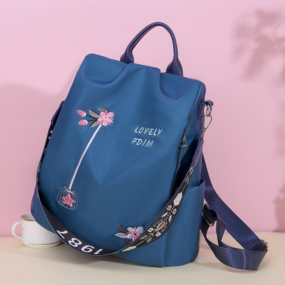 draussen Einkaufen Mithelfer Liefert Frauen Rucksack Blume Stickerei Schulter Schule Taschen Anti-diebstahl Reise Bagpack