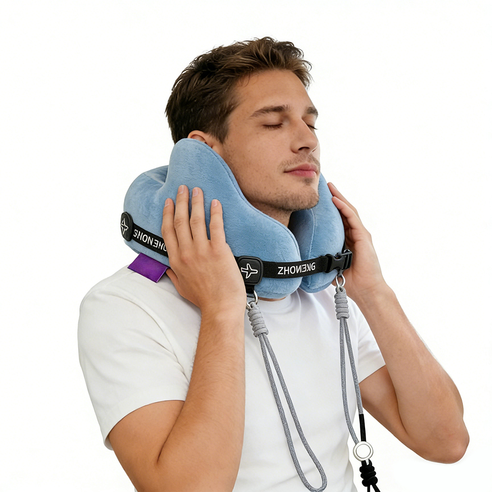 Neck-Protecting Soundproof Travel Neck Pillow Memory Foam Airplane Pillow for Head Support Ergonomic Home Flight Car: Rose Red