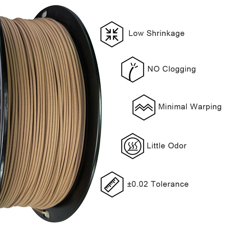 PLA Filament 1,75mm Holz Pla Filamente 3D Drucker ungiftig 500g/250g Sublimation Liefert Holz wirkung 3D Druck Materialien