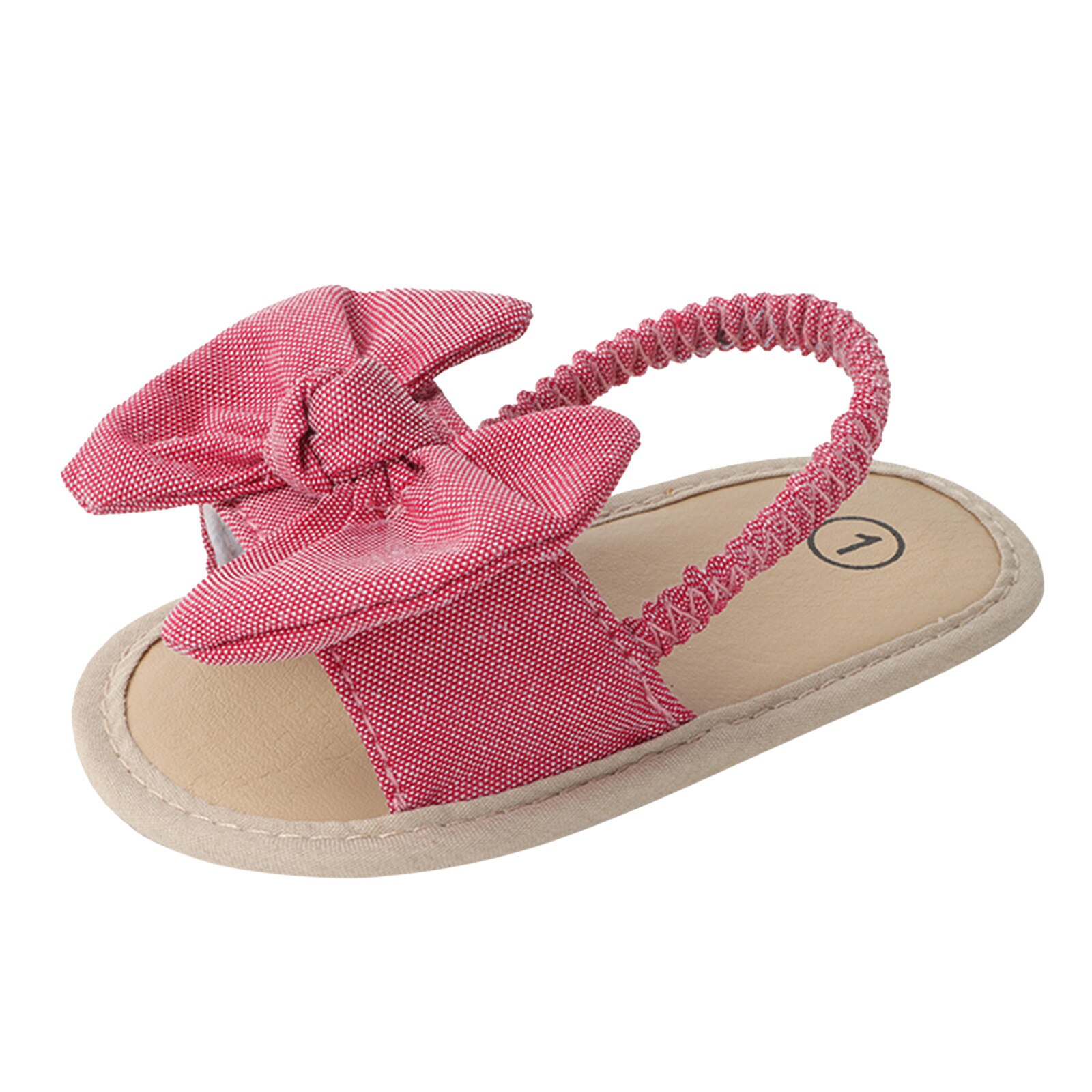 20216-18M Sandales D'été Enfants Enfant En Bas Âge Bébé Filles Vêtements Arc Solide Chaussures De Plage Sandales Prewalker Bébé Chaussures Décontractées: Red / 6-9 Months
