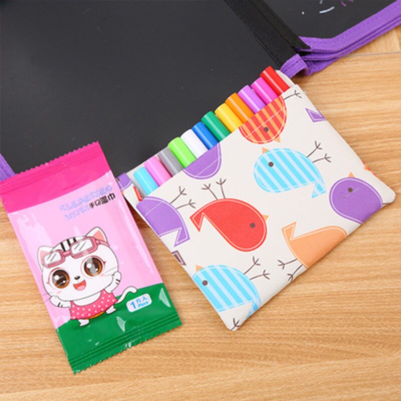 Children's Reusable Water Drawing Book Baby Magic Cartoon Portable Erasable Graffiti Painting Books Foldable Blackboard With Pen