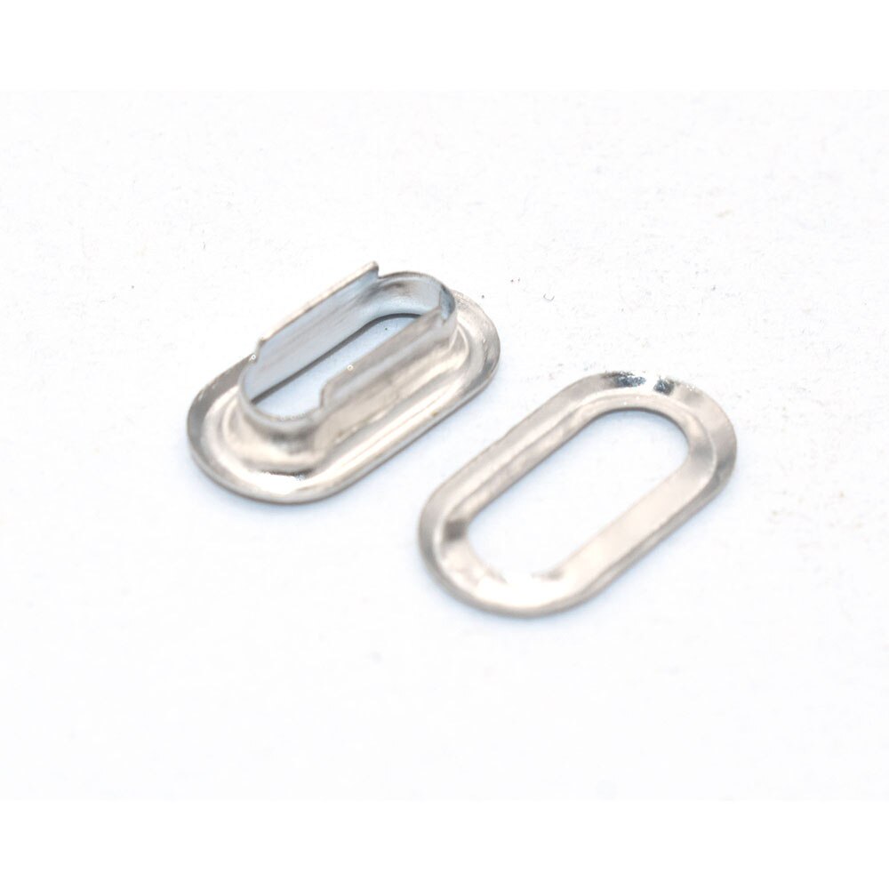 Œillet métallique ovale en cuivre, 10mm, accessoires pour couture de chaussures, sac, fabrication de cuir: Silver