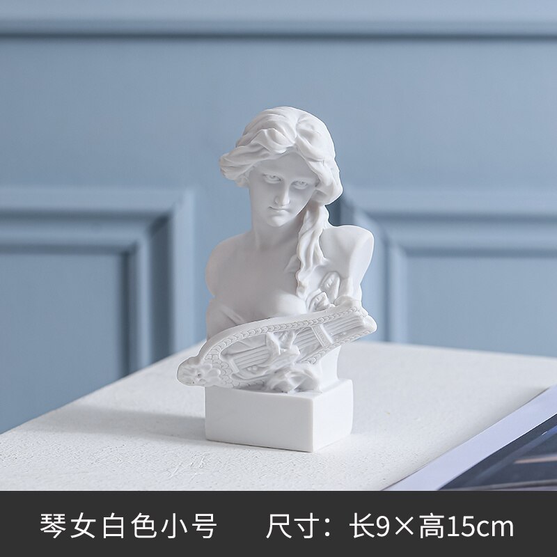 David sculpture plaster head makeup pen rinse birthday Christmas Eve tabletop decoration: Qinnv. White