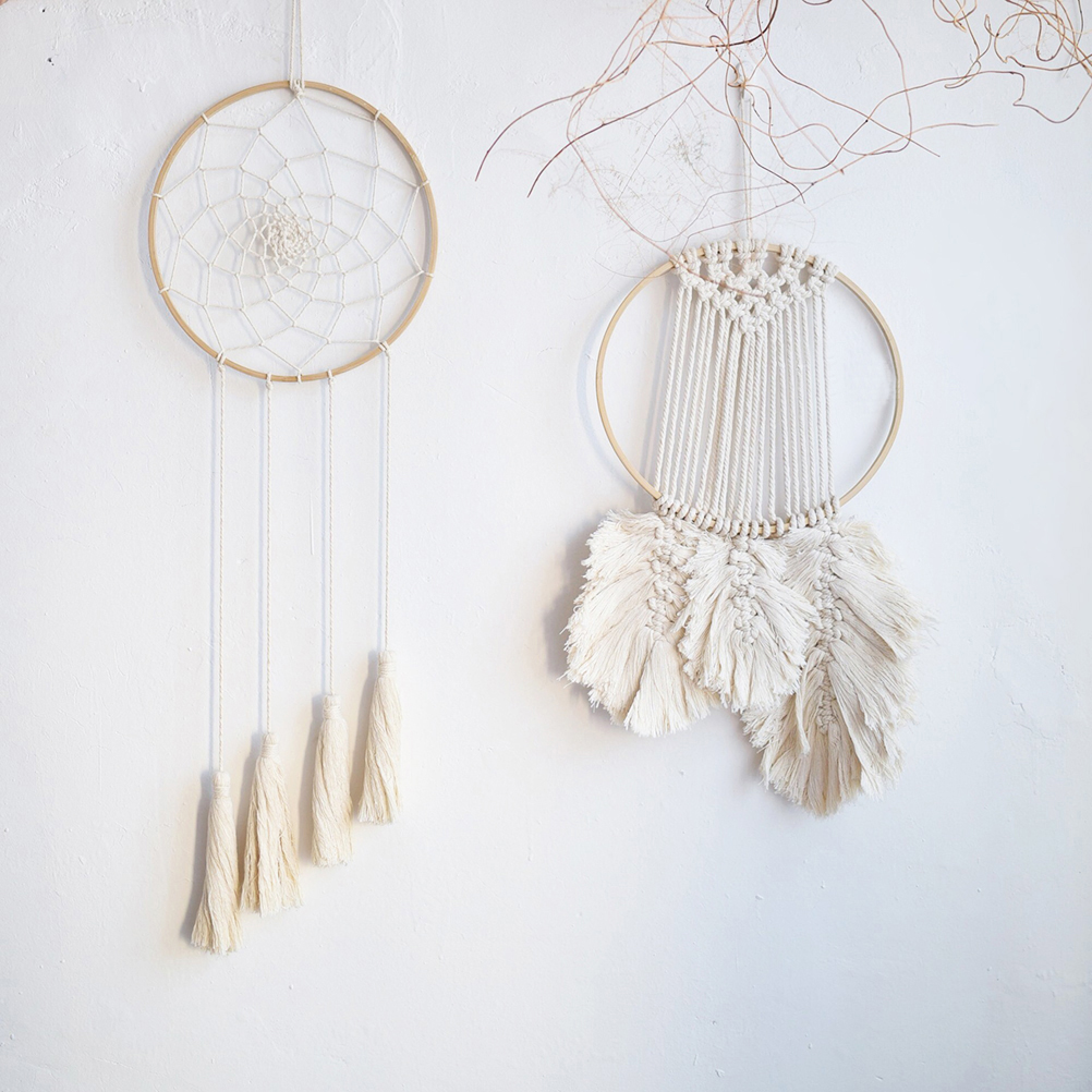 10 pièces 15cm/20cm/23cm/26cm attrapeur de rêves anneau broderie cerceau bambou cercle rond en bois bricolage Art artisanat point de croix outils
