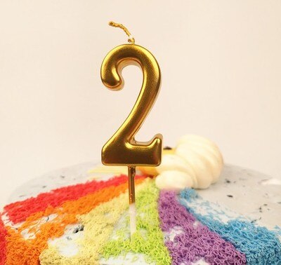 Bougies dorées, 1 pièce, outils de décoration pour un gâteau scintillant et brillant, figurine pour gâteau de fête, fête d'anniversaire pour bébés enfants: 2
