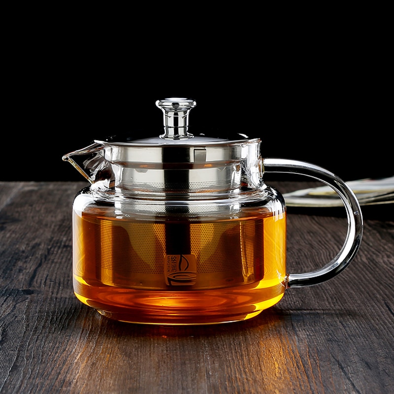Théière en verre haute température résistant à la chaleur ménage petit thé set filtre épaissi anti-déflagrant verre eau bouillante LO1093