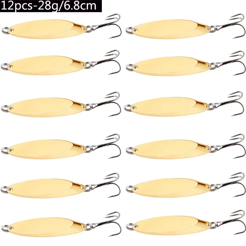 12 pçs 1.5g-60g metal afundando iscas de pesca colher jigging isca artificial duro truta baixo mar isca de pesca de água salgada