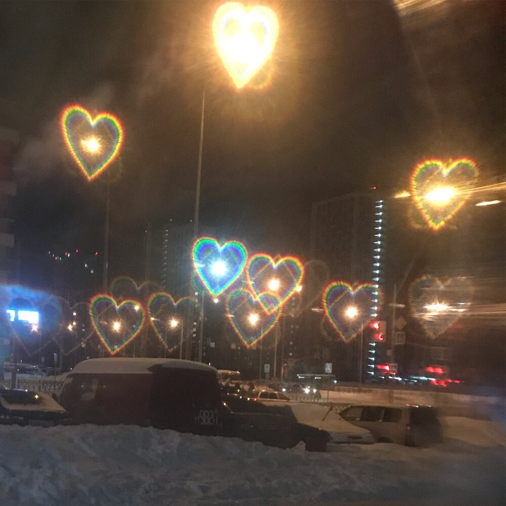 Mode Hartvormige Speciale Effect Bril Duurzaam Horloge De Lichten Geworden Liefde Afbeelding Diffractie Bril 'S Nachts Unisex