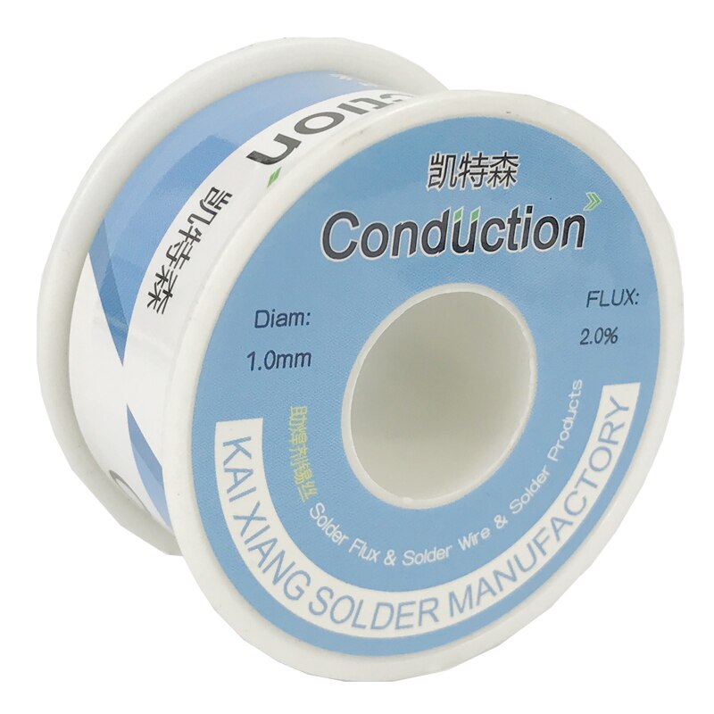 Alambre de soldadura 0,3/0,5/0,8/1,0/1,2/1,5mm flujo 2.0% 45FT estaño Alambre de estaño colofonia de fundido núcleo de soldadura de alambre línea Roll50g100g