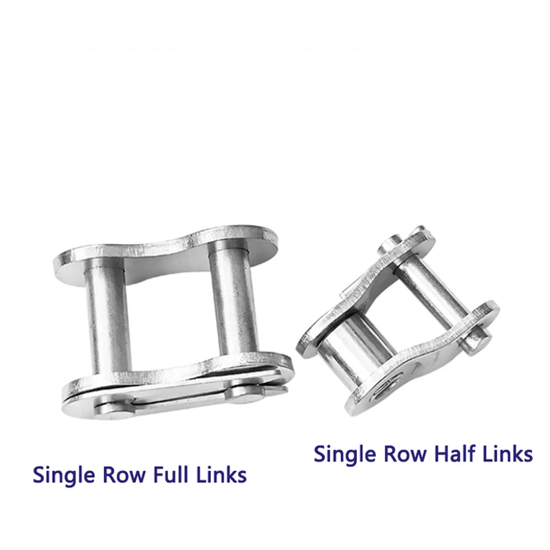 Single Row Full/Half Buckle Roller Chain Connector 304 Stainless Steel Industrial Chain Join Buckle 04C/05B/06B/08B/10A/12A/16A