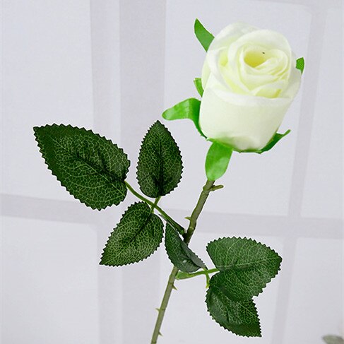 Gul ægte touch rose kunstige silke blomster blomster dekorative blomster hjem eller jul fest dekoration bryllup dekoration: Beige