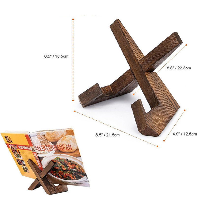 Wooden Recipe Book Stand CD Record Plate Display S... – Grandado