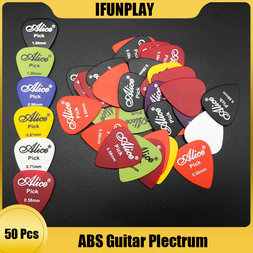 Alice 50Pcs Multi Kleur Matte Abs Akoestische Gitaar Picks Antislip Standaard Bemiddelaars Plectra Plectrum Guitarra