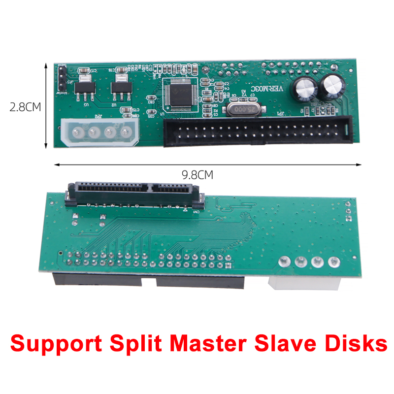 Adaptateur SATA vers IDE 2.5 "/3.5", série ATA SATA HDD vers PATA IDE 39/40 broches, convertisseur d'alimentation 4 broches, connecteur SATA vers PATA, carte Riser: Bleu