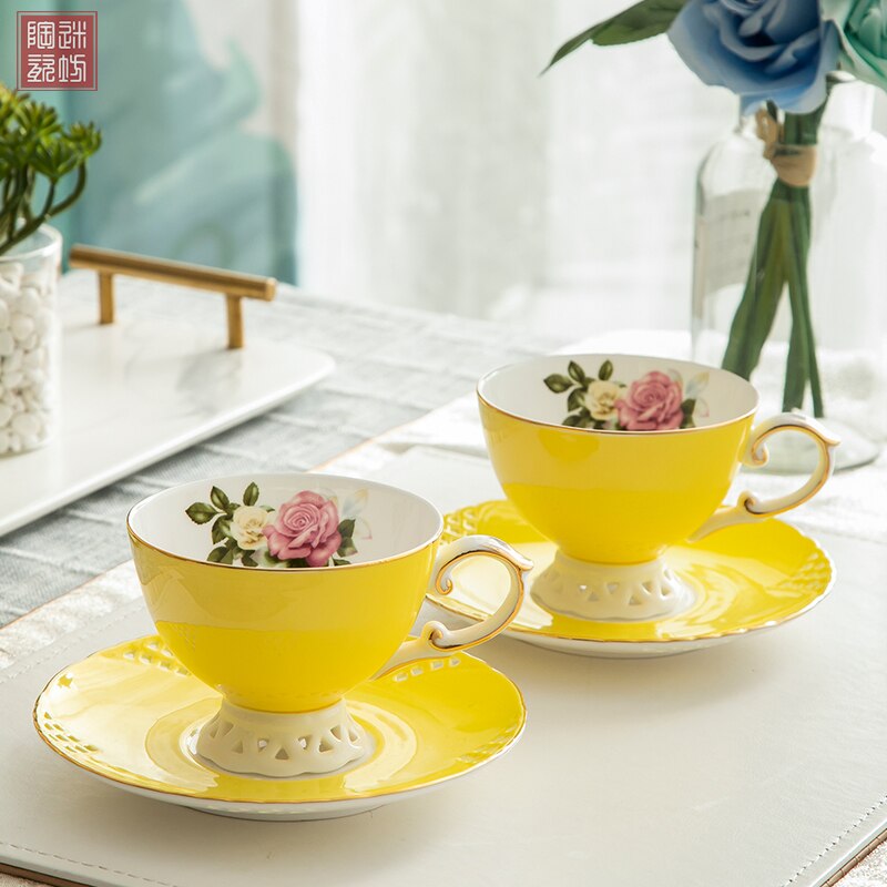 Traditionelle kinesiske tekopper sæt kongeligt benporcelæn keramisk kopsæt kaffekrus blomst lille xicara drinkware  eb50bd