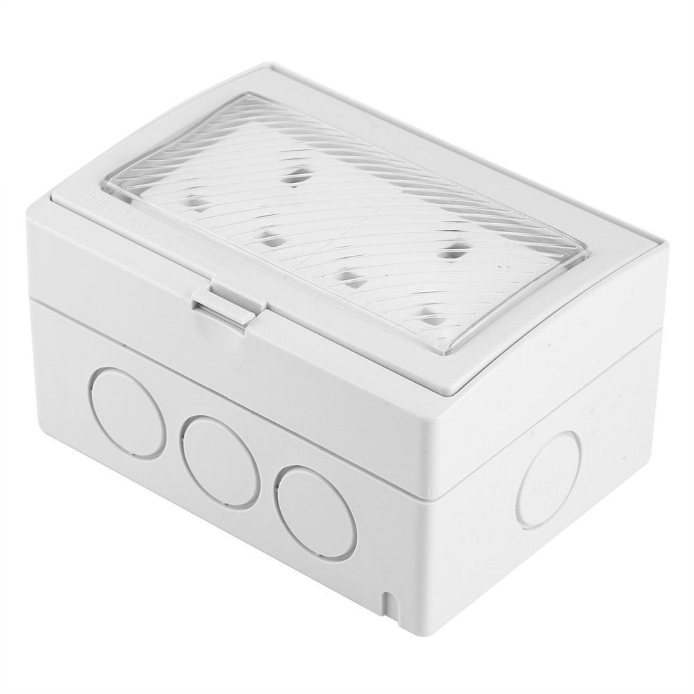 IP55 Waterproof Two Outlets Wall Mounted Plug Adapter Socket (UK Plug)